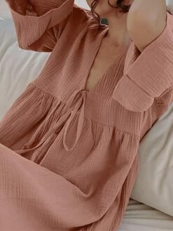 Women's Casual Dress Cotton Dress Swing Dress Mini Dress Cotton Fashion Modern Outdoor Daily Holiday V Neck Lace Up Ruched 3/4 Length Sleeve Fall Winter Autumn 2023 Loose Fit Light Green Blue Purple 32 Women's Casual Dress Cotton Dress Swing Dress Mini Dress Cotton Fashion Modern Outdoor Daily Holiday V Neck Lace Up Ruched 3/4 Length Sleeve Fall Winter Autumn 2023 Loose Fit Light Green Blue Purple -LIGHTINTHEBOX Shop aatbdw1692961108874