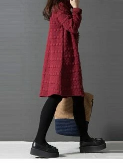 Women's Work Dress Black Dress A Line Dress Fashion Midi Dress Ruched Turtleneck Long Sleeve Plain Loose Fit Black Wine Gray Fall Winter M L XL XXL -LIGHTINTHEBOX Shop abppih1693299481056