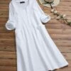 Women's Casual Dress Cotton Linen Dress Swing Dress Midi Dress Cotton Blend Basic Casual Outdoor Daily Vacation V Neck Pocket Long Sleeve Summer Spring Fall 2023 Loose Fit White Blue Plain M L XL 2XL 1 Women's Casual Dress Cotton Linen Dress Swing Dress Midi Dress Cotton Blend Basic Casual Outdoor Daily Vacation V Neck Pocket Long Sleeve Summer Spring Fall 2023 Loose Fit White Blue Plain M L XL 2XL -LIGHTINTHEBOX Shop acahza1676446173691