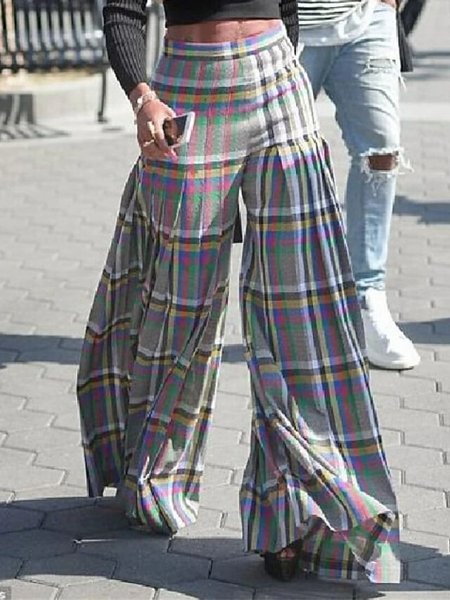 Women's Wide Leg Pants Trousers Full Length Fashion Streetwear Street Daily Coffee Color Orange S M Fall Winter 8 Women's Wide Leg Pants Trousers Full Length Fashion Streetwear Street Daily Coffee Color Orange S M Fall Winter - Image 6