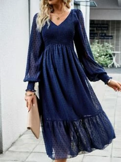 Women's Casual Dress Black Dress Plain Dress Midi Dress Ruched Street Daily Holiday Fashion Streetwear V Neck Long Sleeve 2023 Slim Black Blue Dark Blue Color S M L XL Size 14 Women's Casual Dress Black Dress Plain Dress Midi Dress Ruched Street Daily Holiday Fashion Streetwear V Neck Long Sleeve 2023 Slim Black Blue Dark Blue Color S M L XL Size -LIGHTINTHEBOX Shop aeeraj1692685997614