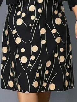 Women‘s Plus Size Curve Two Piece Dress Set Work Dress Print Dress Outdoor Office Fashion Work Print Midi Dress Crew Neck 3/4 Length Sleeve Polka Dot Regular Fit Black Apricot Fall Winter L XL XXL 3XL -LIGHTINTHEBOX Shop agicrd1691400388949