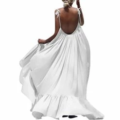 Women's White Dress Long Dress Maxi Dress Black Yellow Red Sleeveless Pure Color Backless Summer Strapless Loose Fit 2023 S M L XL XXL XXXL