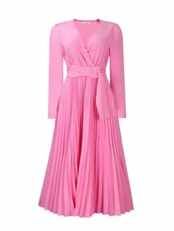 Women's Work Dress Sheath Dress Swing Dress Fashion Winter Dress Office Daily Midi Dress Lace Up Pleated V Neck Long Sleeve Plain Regular Fit Black Yellow Pink Fall Winter S M L XL XXL -LIGHTINTHEBOX Shop ahwjlt1695027372119