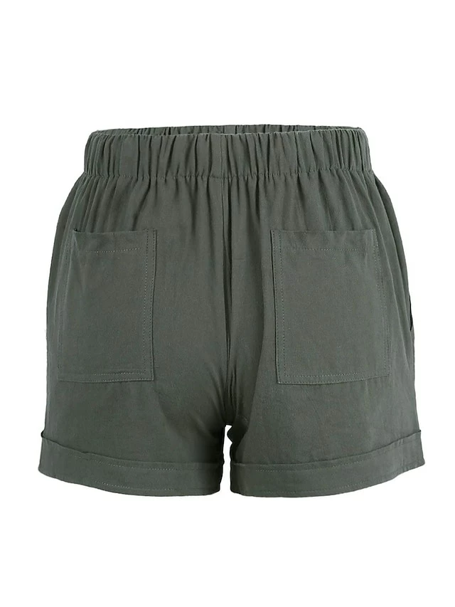 Women's Basic Essential Casual Shorts Wide Leg Baggy Pocket Short Daily Holiday Micro-elastic Simple Cotton Blend Lightweight Outdoor Mid Waist Light Blue Wine Red Pink ArmyGreen Orange & Red 21 Women's Basic Essential Casual Shorts Wide Leg Baggy Pocket Short Daily Holiday Micro-elastic Simple Cotton Blend Lightweight Outdoor Mid Waist Light Blue Wine Red Pink ArmyGreen Orange & Red - Image 19