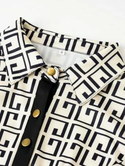 Women's Shirt Dress Casual Dress Sheath Dress Mini Dress Outdoor Daily Date Cotton Polyester Fashion Modern Shirt Collar Patchwork Button Long Sleeve Fall 2023 Regular Fit Blue Khaki Letter S M L XL -LIGHTINTHEBOX Shop aigilv1693454129264