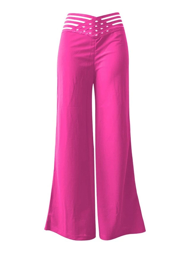 Women's Wide Leg Pants Trousers Full Length High Cut Micro-elastic High Waist Fashion Streetwear Party Daily Wear Robin's Egg Blue Black S M Fall Winter 13 Women's Wide Leg Pants Trousers Full Length High Cut Micro-elastic High Waist Fashion Streetwear Party Daily Wear Robin's Egg Blue Black S M Fall Winter - Image 11