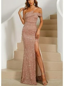 Women's Prom Dress Party Dress Sequin Dress Long Dress Maxi Dress Gold Sleeveless Pure Color Sequins Summer Spring Spaghetti Strap Elegant Wedding Guest Evening Party Spring Dress Slim 2023 S M L XL -LIGHTINTHEBOX Shop alejms1660810058092