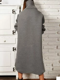 Women's Sweatshirt Dress Casual Dress Midi Dress Fashion Daily Outdoor Vacation Going Out Turtleneck Pocket Solid Color Regular Fit Black Yellow Purple S M L XL XXL -LIGHTINTHEBOX Shop amhzrg1697541678435