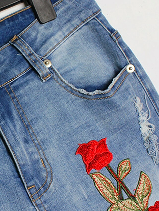 Women's Jeans Straight Full Length Fashion Streetwear Street Daily Robin's Egg Blue S M Fall Winter 9 Women's Jeans Straight Full Length Fashion Streetwear Street Daily Robin's Egg Blue S M Fall Winter - Image 7