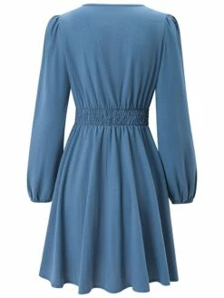 Women's Work Dress Black Dress Semi Formal Dress Fashion Mini Dress Ruched V Neck Long Sleeve Plain Regular Fit Black Red Blue Fall Winter S M L XL -LIGHTINTHEBOX Shop appzdw1693300576058