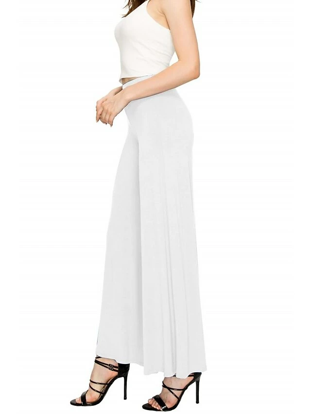 Women's Basic Essential Yoga Culottes Wide Leg Palazzo Slacks Wide Leg Full Length Pants Sports Outdoor Daily Stretchy Solid Color High Waist Slim Sapphire Wine Pink Green White S M L XL XXL 16 Women's Basic Essential Yoga Culottes Wide Leg Palazzo Slacks Wide Leg Full Length Pants Sports Outdoor Daily Stretchy Solid Color High Waist Slim Sapphire Wine Pink Green White S M L XL XXL - Image 14