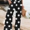 Women's Wide Leg Pants Trousers Baggy Full Length Cotton Baggy Print Micro-elastic High Waist Coastal grandma style Office / Career Vacation Leopard Black S M -LIGHTINTHEBOX Shop asoecp1681885528694