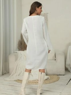 Women's Shirt Dress Casual Dress Cotton Linen Dress Midi Dress Cotton Blend Fashion Basic Outdoor Daily Shirt Collar Button Half Sleeve Summer Spring Fall 2023 Regular Fit Black White Green Plain S M -LIGHTINTHEBOX Shop atiwxg1697630738100