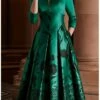 Women‘s Emerald Green Dress Midi Dress Green 3/4 Length Sleeve Floral Print Summer Spring V Neck Fashion 2023 3XL -LIGHTINTHEBOX Shop awblzo1663836539245