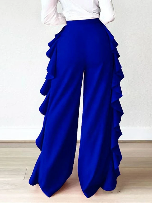 Women's Wide Leg Chinos Pants Trousers Robin's Egg Blue Black Red Fashion Streetwear Street Daily Daily Wear Full Length Comfort Solid Color S M L XL 2XL 14 Women's Wide Leg Chinos Pants Trousers Robin's Egg Blue Black Red Fashion Streetwear Street Daily Daily Wear Full Length Comfort Solid Color S M L XL 2XL - Image 12