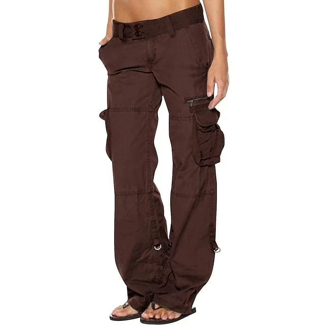 Women's Cargo Pants Tactical Cargo Pants Trousers Full Length Cotton Blend Pocket Baggy Low Waist Chic & Modern Casual / Sporty Sports Weekend Black Pink S M Summer Spring &Fall 11 Women's Cargo Pants Tactical Cargo Pants Trousers Full Length Cotton Blend Pocket Baggy Low Waist Chic & Modern Casual / Sporty Sports Weekend Black Pink S M Summer Spring &Fall - Image 9