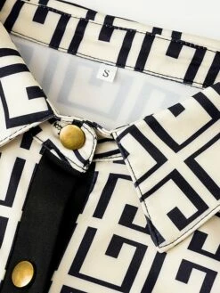 Women's Shirt Dress Casual Dress Sheath Dress Mini Dress Outdoor Daily Date Cotton Polyester Fashion Modern Shirt Collar Patchwork Button Long Sleeve Fall 2023 Regular Fit Blue Khaki Letter S M L XL -LIGHTINTHEBOX Shop axkles1693454130287