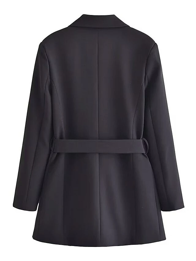 Women's Work Dress Blazer Dress Semi Formal Dress Fashion Office Daily Workfashion Mini Dress Button Pocket Shirt Collar Long Sleeve Plain Loose Fit Black Green Fall S M L 7 Women's Work Dress Blazer Dress Semi Formal Dress Fashion Office Daily Workfashion Mini Dress Button Pocket Shirt Collar Long Sleeve Plain Loose Fit Black Green Fall S M L - Image 5