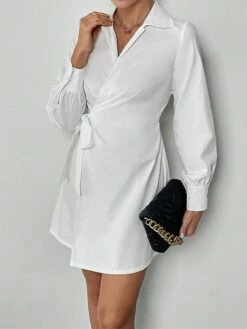 Women's Shirt Dress Casual Dress Sheath Dress Mini Dress Outdoor Daily Vacation Polyester Fashion Modern Shirt Collar Lace Up Long Sleeve Spring Fall Winter 2023 Regular Fit ArmyGreen Black White -LIGHTINTHEBOX Shop babtqq1695027667089