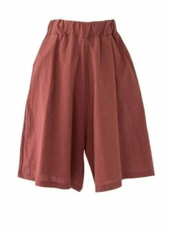 Women's Wide Leg Shorts Burmuda Shorts Faux Linen Black Red Navy Blue Fashion Casual Daily Side Pockets Wide Leg Knee Length Comfort Solid Color M L XL 2XL 3XL -LIGHTINTHEBOX Shop banttz1678092964088