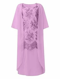 Women's Two Piece Dress Set Casual Dress Print Dress Outdoor Daily Casual Mature Mesh Print Midi Dress Crew Neck Half Sleeve Floral Regular Fit Purple Summer Spring S M L XL XXL 9 Women's Two Piece Dress Set Casual Dress Print Dress Outdoor Daily Casual Mature Mesh Print Midi Dress Crew Neck Half Sleeve Floral Regular Fit Purple Summer Spring S M L XL XXL -LIGHTINTHEBOX Shop bcdjny1675414026459