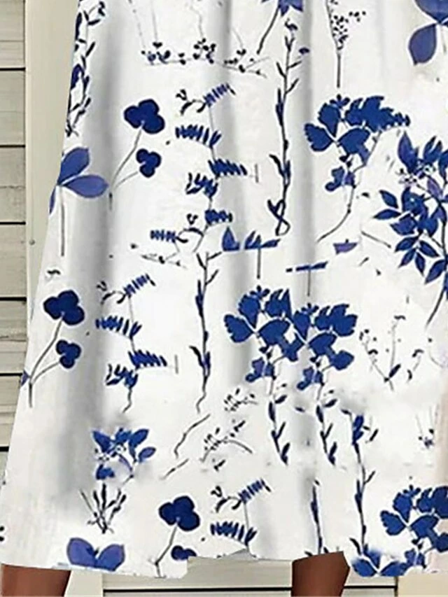 Women's Two Piece Dress Set Casual Dress Print Dress Daily Vacation Fashion Elegant Pocket Print Midi Dress Crew Neck Half Sleeve Floral Regular Fit Black Navy Blue Green Summer Spring S M L XL XXL 4 Women's Two Piece Dress Set Casual Dress Print Dress Daily Vacation Fashion Elegant Pocket Print Midi Dress Crew Neck Half Sleeve Floral Regular Fit Black Navy Blue Green Summer Spring S M L XL XXL - Image 2