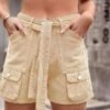 Women's Cargo Shorts Shorts Denim Black Khaki Army Green Fashion Casual Daily Short Comfort Solid Color S M L XL 2XL -LIGHTINTHEBOX Shop bffgow1677138902011