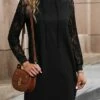 Women's Casual Dress Hoodie Dress Mini Dress Active Daily Outdoor Holiday Vacation Hoodie Solid Color Loose Fit Black S M L XL