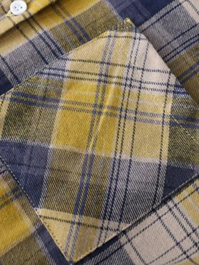 Women's Shirt Blouse Cotton Yellow Pink Khaki Plaid Button Print Long Sleeve Daily Going Out Weekend Streetwear Casual Shirt Collar Regular Fit Spring Fall Winter 7 Women's Shirt Blouse Cotton Yellow Pink Khaki Plaid Button Print Long Sleeve Daily Going Out Weekend Streetwear Casual Shirt Collar Regular Fit Spring Fall Winter - Image 5