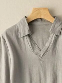 Women's Casual Dress Cotton Linen Dress A Line Dress Midi Dress Cotton Blend Basic Casual Outdoor Vacation Shirt Collar Pocket Short Sleeve Summer Spring 2023 Regular Fit Red Green Gray Plain M L XL -LIGHTINTHEBOX Shop bidffi1682673452265