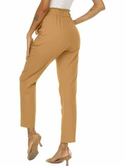 Women‘s Linen Dress Pants Trousers Cotton And Linen Magenta Orange Red Rust High Waist Streetwear Casual Comfort Holiday Daily Wear Vacation Pocket Micro-elastic Full Length Breathability Plain -LIGHTINTHEBOX Shop bijlkp1688025661201