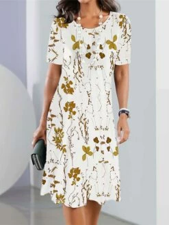 Women's Casual Dress Summer Dress Print Dress Floral Print Crew Neck Mini Dress Fashion Streetwear Outdoor Daily Short Sleeve Regular Fit Yellow Red Royal Blue Summer Spring S M L XL XXL -LIGHTINTHEBOX Shop bjqmbj1686305430918