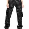Women‘s Cargo Camo camouflage Pants Trousers Full Length Pocket Mid Waist Sports Black Blue XS S Spring, Fall, Winter, Summer All Seasons -LIGHTINTHEBOX Shop bkwcfz1689666022290