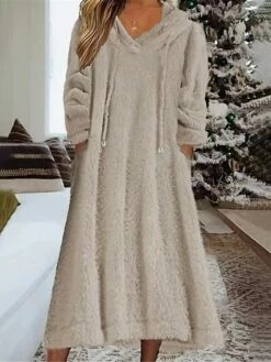 Women's Casual Dress Hoodie Dress Midi Dress Daily Basic Outdoor Vacation Going Out V Neck Pocket Solid Color Loose Fit Black White Green S M L XL XXL 11 Women's Casual Dress Hoodie Dress Midi Dress Daily Basic Outdoor Vacation Going Out V Neck Pocket Solid Color Loose Fit Black White Green S M L XL XXL -LIGHTINTHEBOX Shop bmbjmv1690436195742