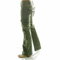 Women‘s Cargo Parachute pants TrousersTrousers Full Length Cotton Baggy Micro-elastic Low Waist Fashion Casual Office Daily Black Green S M Autumn / Fall -LIGHTINTHEBOX Shop bmckew1644994026265