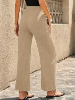 Women's Wide Leg Pants Trousers Cotton Apricot Black Blue High Waist Streetwear Simple Casual Outdoor Vacation Casual Daily Full Length Breathable Plain S M L XL 2XL -LIGHTINTHEBOX Shop bmmwlm1689752294452