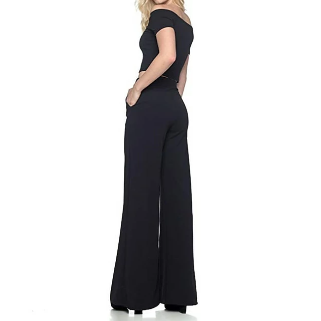Women's Dress Pants Bootcut Flare Full Length Pocket Baggy Micro-elastic Mid Waist Streetwear Casual Casual Weekend Black White S M Summer Spring &Fall 11 Women's Dress Pants Bootcut Flare Full Length Pocket Baggy Micro-elastic Mid Waist Streetwear Casual Casual Weekend Black White S M Summer Spring &Fall - Image 9
