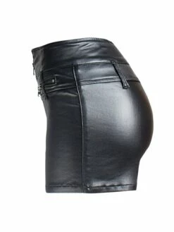 Women's Shorts Hot Pants Faux Leather Black Mid Waist Fashion Party Daily Weekend Pocket Micro-elastic Short Comfort Plain S M L XL XXL -LIGHTINTHEBOX Shop bouoml1639144231784