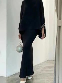 Women's Two Piece Dress Set Casual Dress Skirt Set Daily Going Out Elegant Modern Ruffle Long Dress Maxi Dress Stand Collar Long Sleeve Plain Regular Fit Silver Black White Fall Winter S M L XL XXL 20 Women's Two Piece Dress Set Casual Dress Skirt Set Daily Going Out Elegant Modern Ruffle Long Dress Maxi Dress Stand Collar Long Sleeve Plain Regular Fit Silver Black White Fall Winter S M L XL XXL -LIGHTINTHEBOX Shop bsqmys1693389179745