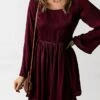 Women's Work Dress Casual Dress Sheath Dress Fashion Winter Dress Daily Mini Dress Lace Ruched Crew Neck Long Sleeve Plain Regular Fit Purple Fall Winter S M L XL -LIGHTINTHEBOX Shop bsvpgy1695636086022