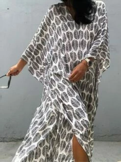 Women's Casual Dress Cotton Linen Dress A Line Dress Maxi Long Dress Polyester Fashion Casual Outdoor Daily Vacation V Neck Print 3/4 Length Sleeve Spring Fall Winter 2023 Loose Fit White Leaf 12 Women's Casual Dress Cotton Linen Dress A Line Dress Maxi Long Dress Polyester Fashion Casual Outdoor Daily Vacation V Neck Print 3/4 Length Sleeve Spring Fall Winter 2023 Loose Fit White Leaf -LIGHTINTHEBOX Shop bsvzzu1692266338633