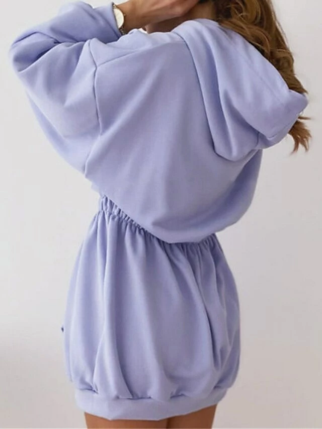 Women's Casual Dress Hoodie Dress Mini Dress Active Daily Outdoor Holiday Vacation Hoodie Pocket Solid Color Regular Fit Black White Pink S M L XL XXL 18 Women's Casual Dress Hoodie Dress Mini Dress Active Daily Outdoor Holiday Vacation Hoodie Pocket Solid Color Regular Fit Black White Pink S M L XL XXL - Image 16