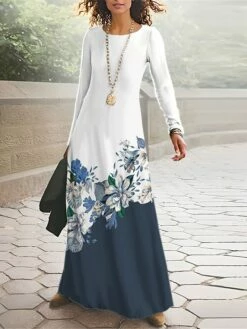 Women's T Shirt Dress Casual Dress Winter Dress Floral Print Crew Neck Long Dress Maxi Dress Fashion Streetwear Outdoor Street Long Sleeve Regular Fit White Yellow Red Spring Fall S M L XL XXL 12 Women's T Shirt Dress Casual Dress Winter Dress Floral Print Crew Neck Long Dress Maxi Dress Fashion Streetwear Outdoor Street Long Sleeve Regular Fit White Yellow Red Spring Fall S M L XL XXL -LIGHTINTHEBOX Shop bunhny1692092464935