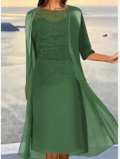 Women's Lace Dress Dress Set Two Piece Dress Midi Dress Dusty Blue Green 3/4 Length Sleeve Pure Color Lace Up Summer Spring Fall Crew Neck Elegant Party Wedding Guest 2023 S M L XL 2XL 3XL 9 Women's Lace Dress Dress Set Two Piece Dress Midi Dress Dusty Blue Green 3/4 Length Sleeve Pure Color Lace Up Summer Spring Fall Crew Neck Elegant Party Wedding Guest 2023 S M L XL 2XL 3XL -LIGHTINTHEBOX Shop bvzycq1691458609794
