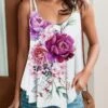 Women's Tank Top Camisole White Pink Blue Floral Print Sleeveless Casual Holiday Basic U Neck Regular Fit Floral -LIGHTINTHEBOX Shop bxhikc1688469098896