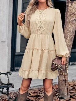 Women's Work Dress Casual Dress Fashion Winter Dress Daily Mini Dress Ruched Ruffle Crew Neck Long Sleeve Plain Loose Fit Brown Army Green Apricot Fall Winter S M L XL 26 Women's Work Dress Casual Dress Fashion Winter Dress Daily Mini Dress Ruched Ruffle Crew Neck Long Sleeve Plain Loose Fit Brown Army Green Apricot Fall Winter S M L XL -LIGHTINTHEBOX Shop bzanbv1695645254805