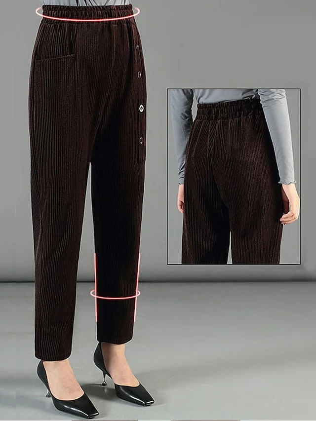 Women's Fleece Pants Pants Trousers Harem Pants Wine Black Coffee Fashion Streetwear Daily Daily Wear Vacation Pocket Full Length Breathability Plain XL 2XL 3XL 4XL 5XL 3 Women's Fleece Pants Pants Trousers Harem Pants Wine Black Coffee Fashion Streetwear Daily Daily Wear Vacation Pocket Full Length Breathability Plain XL 2XL 3XL 4XL 5XL