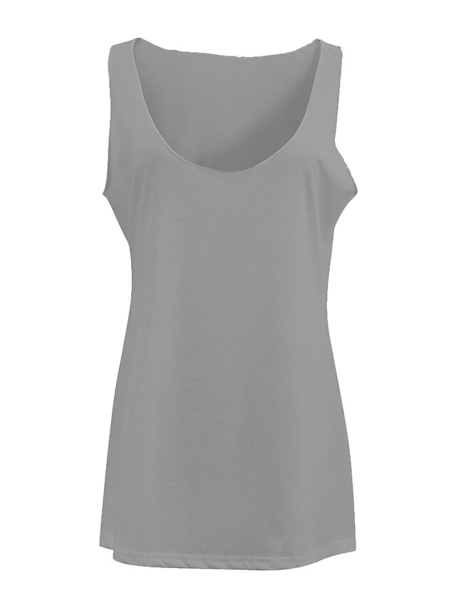 Women's Shirt Tank Top White Blue Plain Sleeveless Holiday Weekend Casual U Neck Regular S 12 Women's Shirt Tank Top White Blue Plain Sleeveless Holiday Weekend Casual U Neck Regular S - Image 10