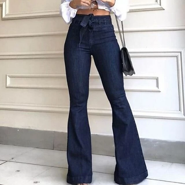 Women's Jeans Bootcut Pants Trousers Denim Micro-elastic Classic Modern Street Daily Black Blue S M Spring &Fall 6 Women's Jeans Bootcut Pants Trousers Denim Micro-elastic Classic Modern Street Daily Black Blue S M Spring &Fall - Image 4